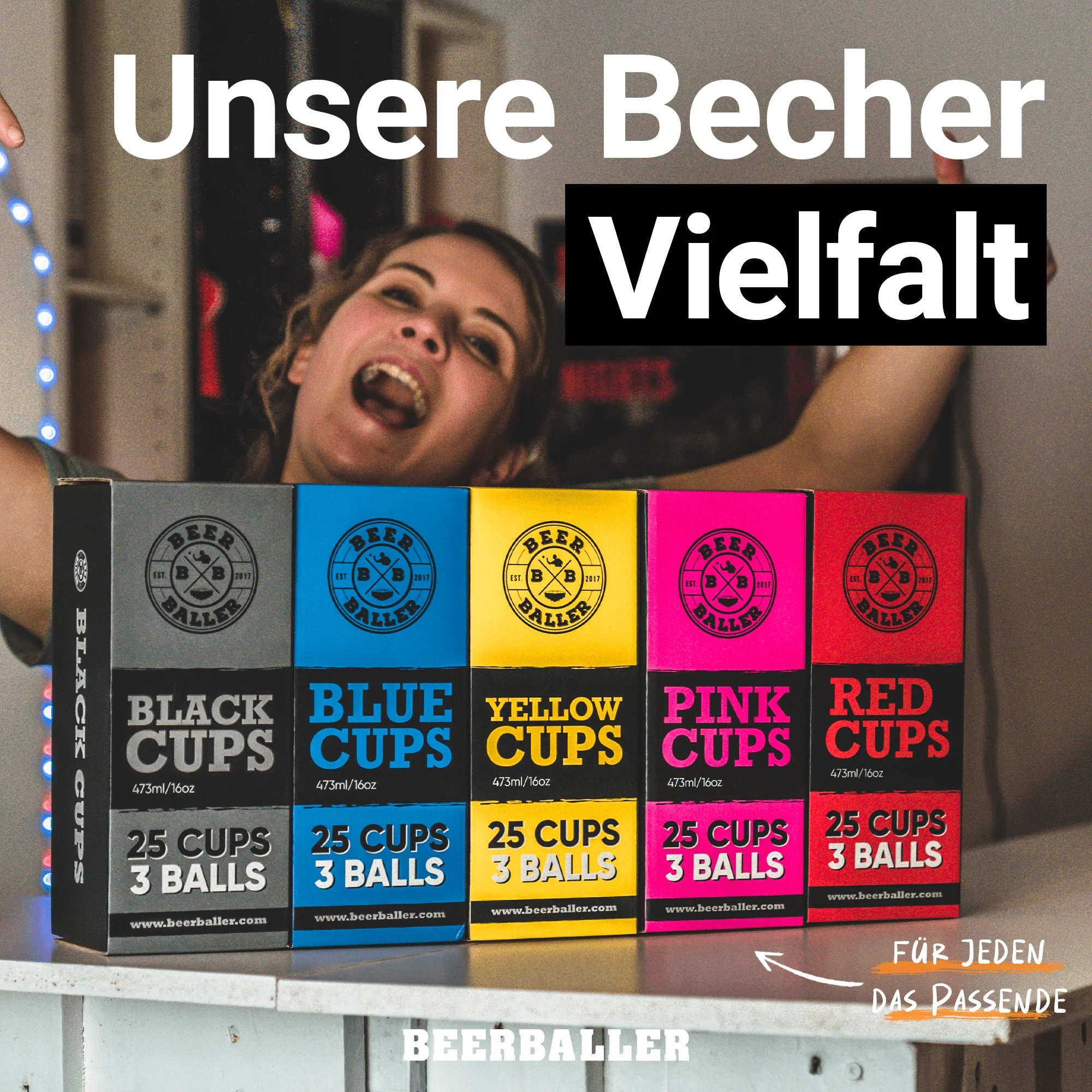 Beer Pong Becher Set Gelb - Image 9