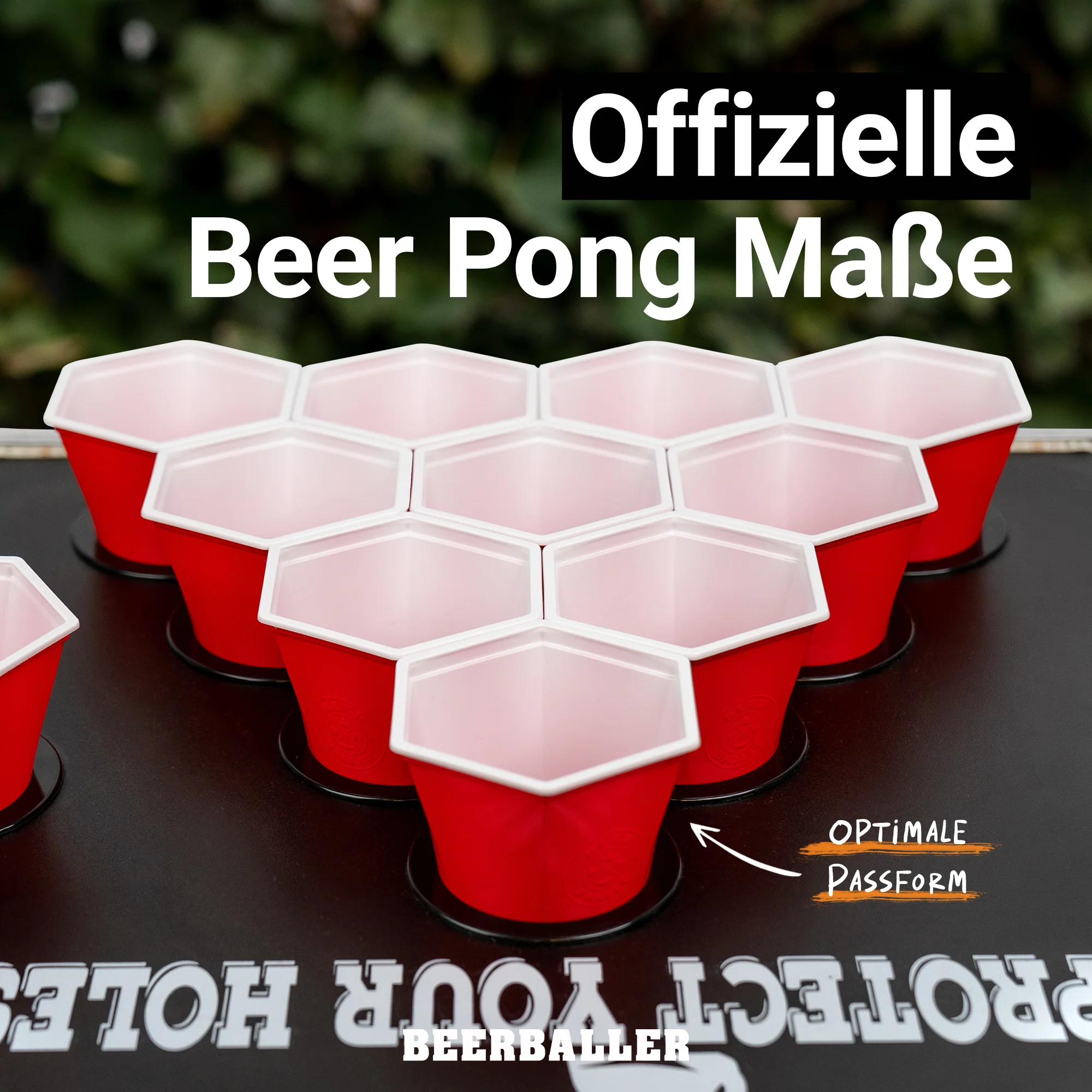 Hexa Beer Pong Becher Set Rot - Image 6