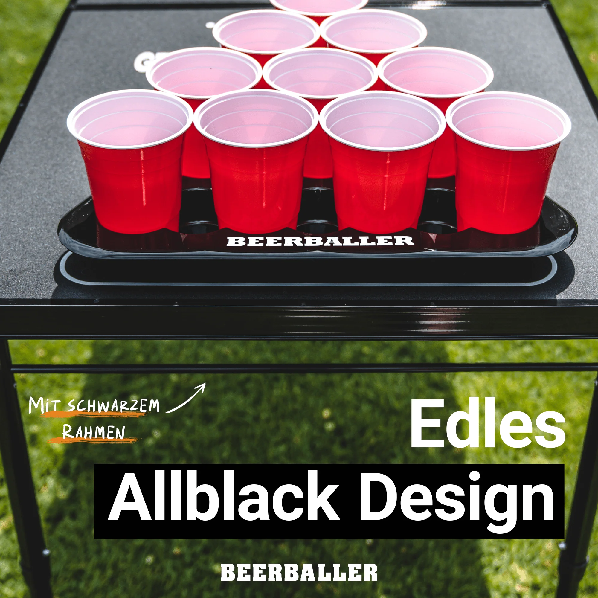 Beer Pong Tisch 'All Black' mit Löchern - Image 7