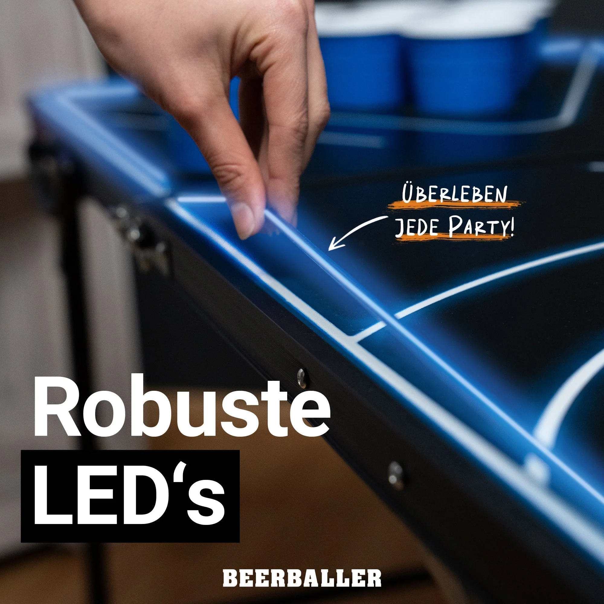 Beer Pong Tisch 'LED NEON' mit Löchern - Image 8